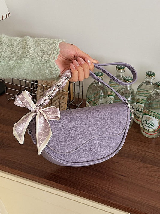 Women's Taro Purple Lace Bow Chain Commuter Bags