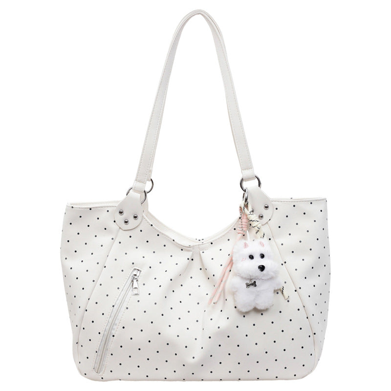 Women's Large Capacity Totes High-grade Versatile Polka Women's Messenger Bag