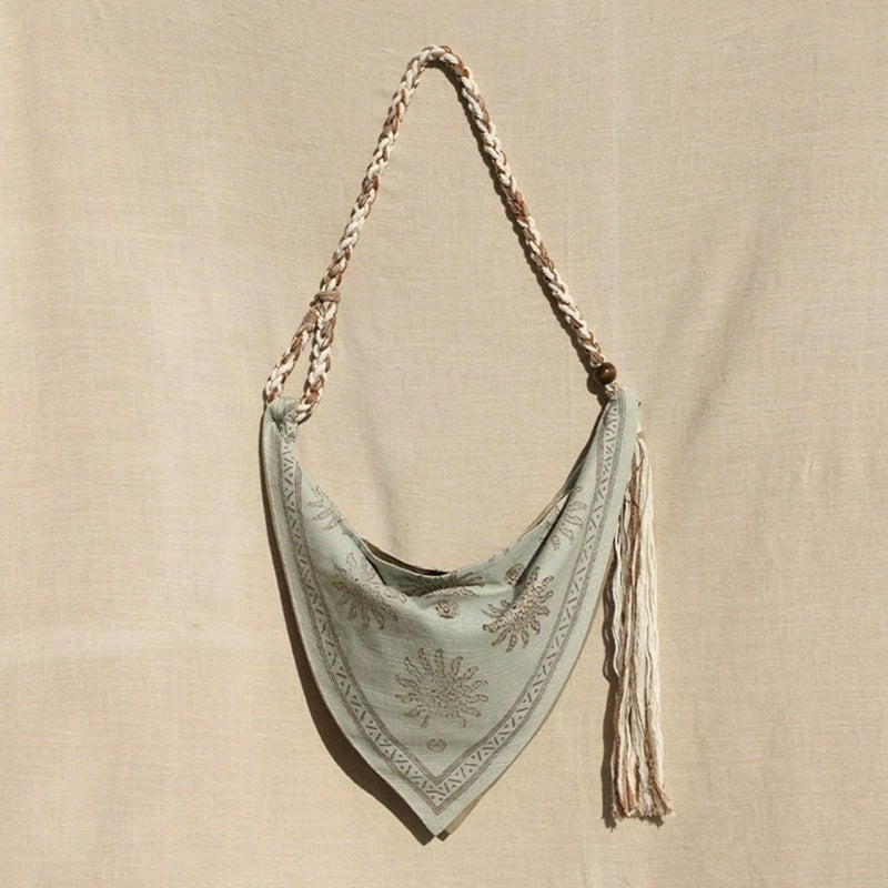 Women's Bohemian Style Tassel Linen Rope Woven Women's Messenger Bag