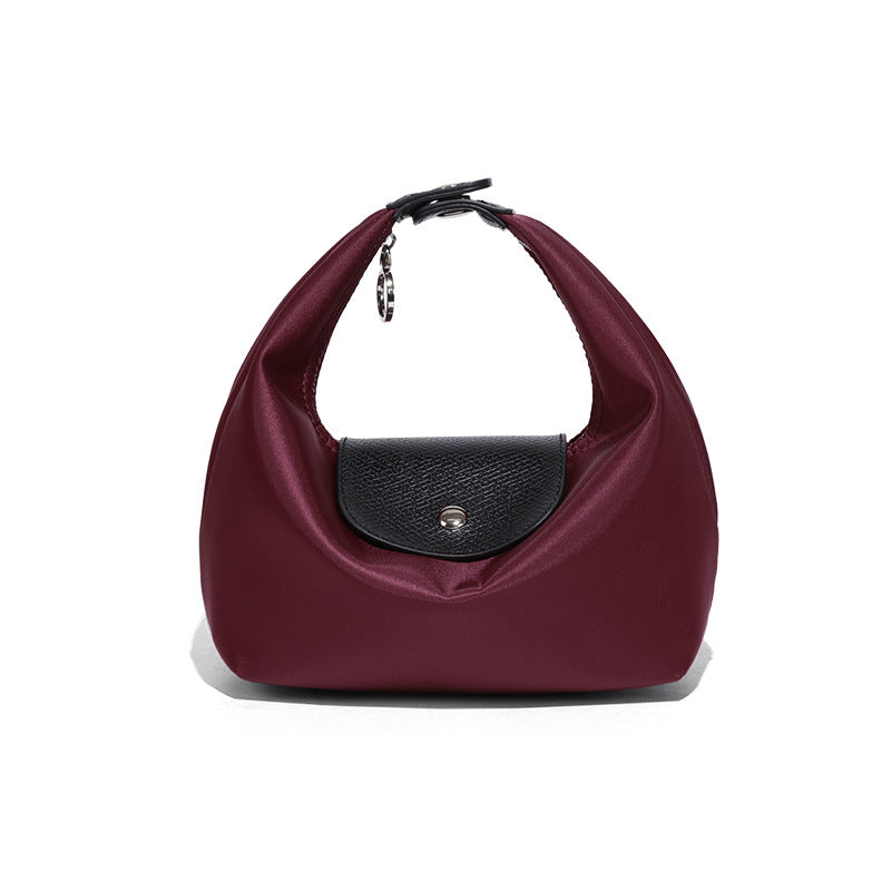 French Style Nylon Hand Carrying Lunch Box Waterproof Scratch Resistant Women's Handbag