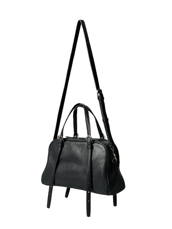 Women's Vegetable Tanned Leather Lambskin Retro Large Capacity Underarm Bag
