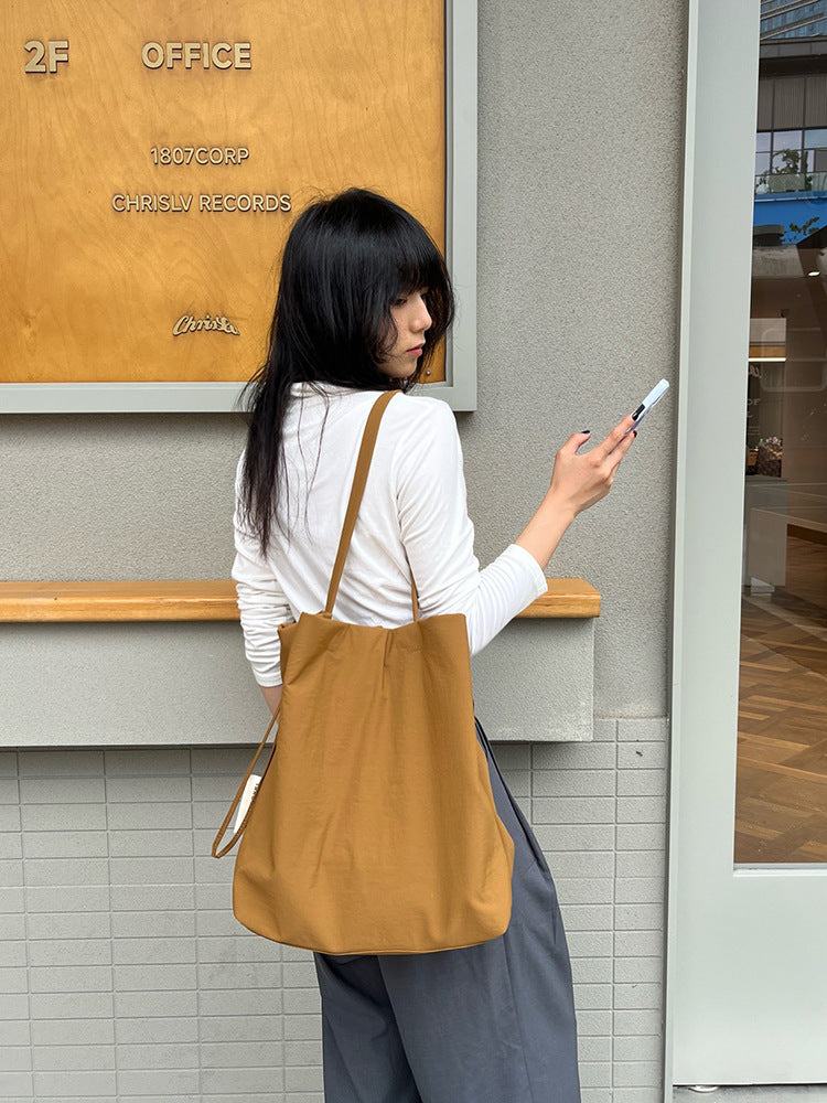 Women's Large Simple Capacity Oxford Cloth Solid Color Portable Bags