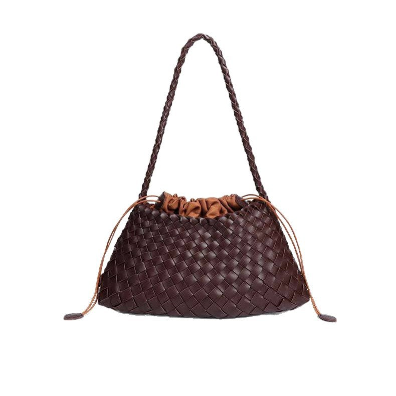Women's Summer Niche Design Woven Large Capacity French Canvas Lazy Underarm Bag