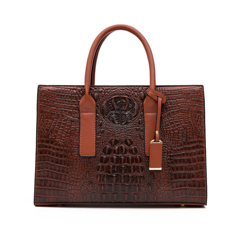 Women's Vintage Crocodile Pattern Portable Large Capacity Women's Handbag