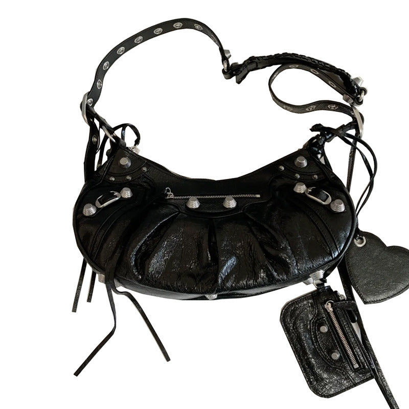 Women's Rivet Tassel Three-in-one January Tooth Fold Underarm Bag