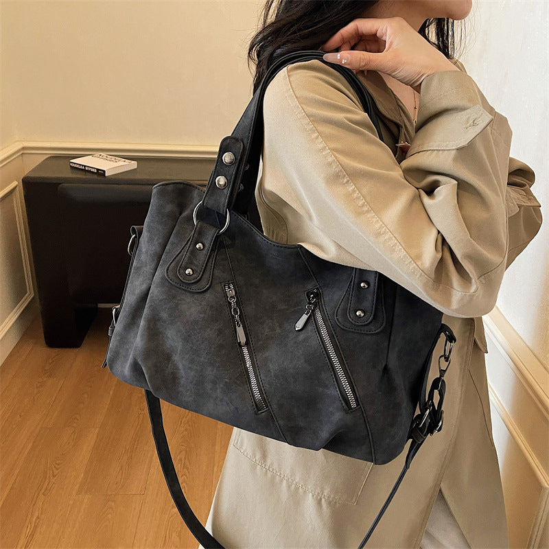 Women's Simple Frosted Large Capacity Totes Handbags