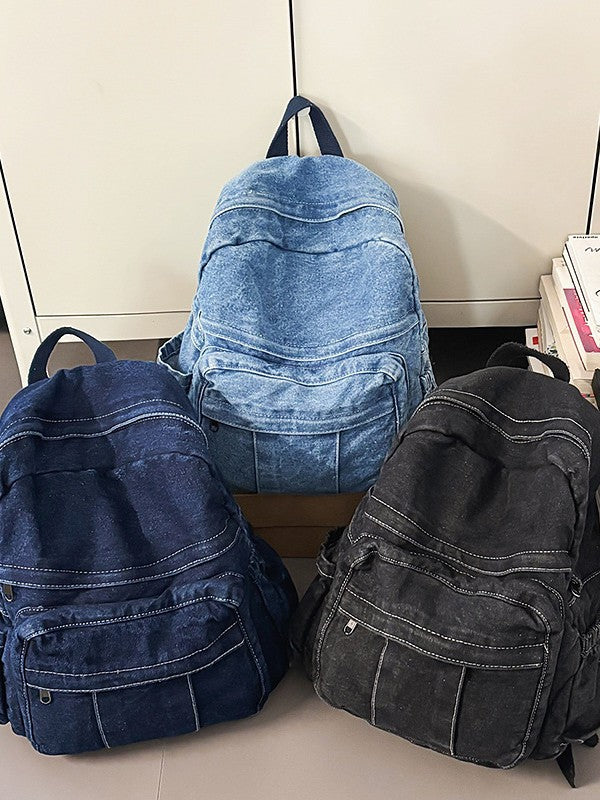 Trendy Fashion Denim Versatile Large Capacity Leisure Backpack