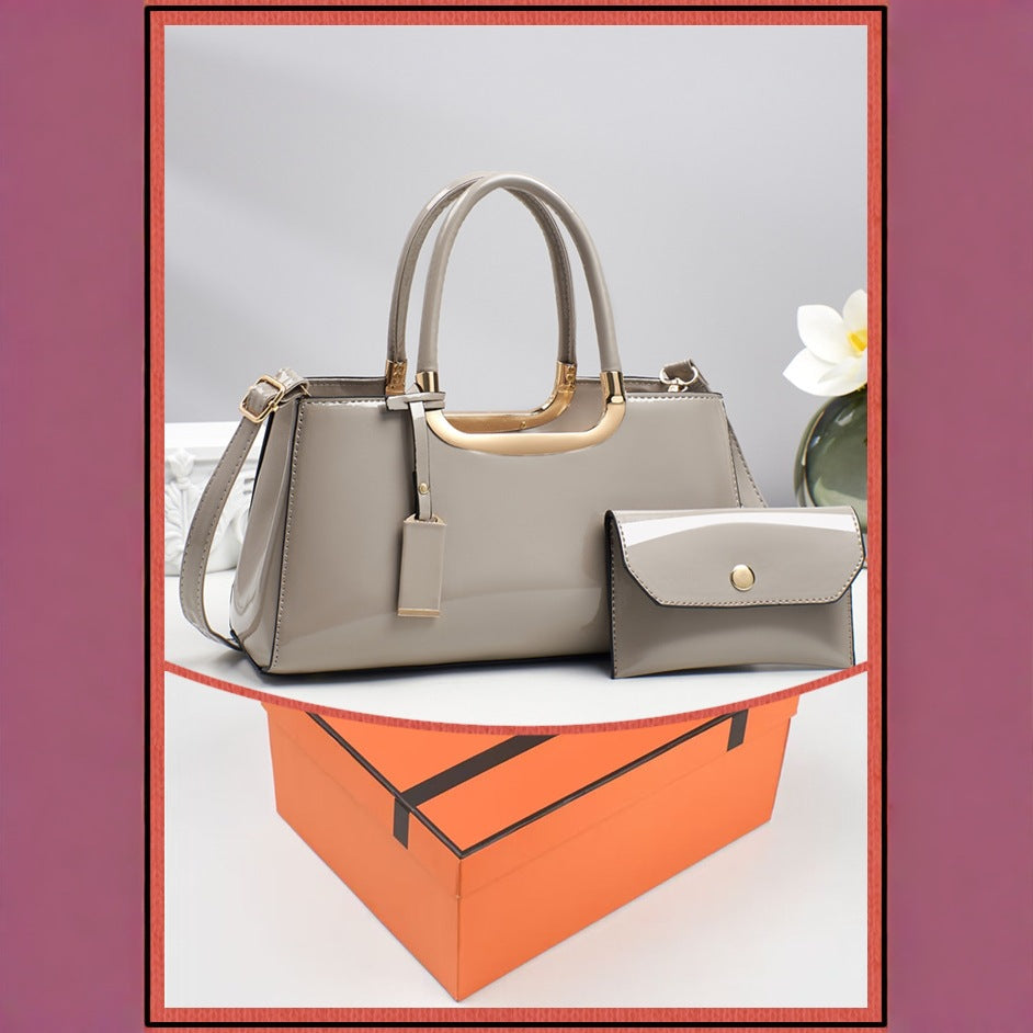 Women's Simple Fashion Patent Leather Shiny Bridal Wedding Bags