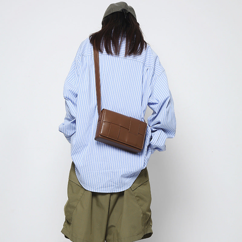 Women's & Men's High-grade Woven Niche Design Mobile Small Square Bags