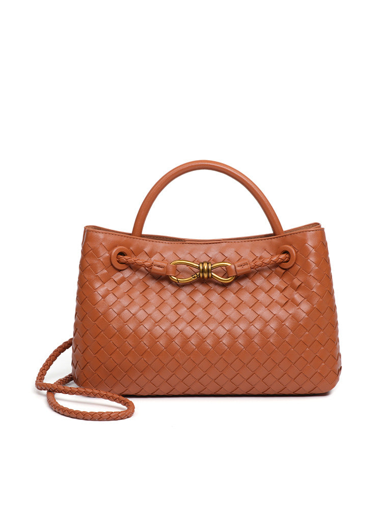 Horizontal Woven High-grade Elegant Commuter Metal Tote Bag