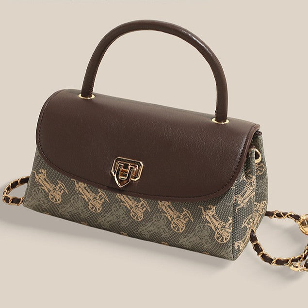 Women's Advanced Texture Printed Korean Style Trendy Chain Bags