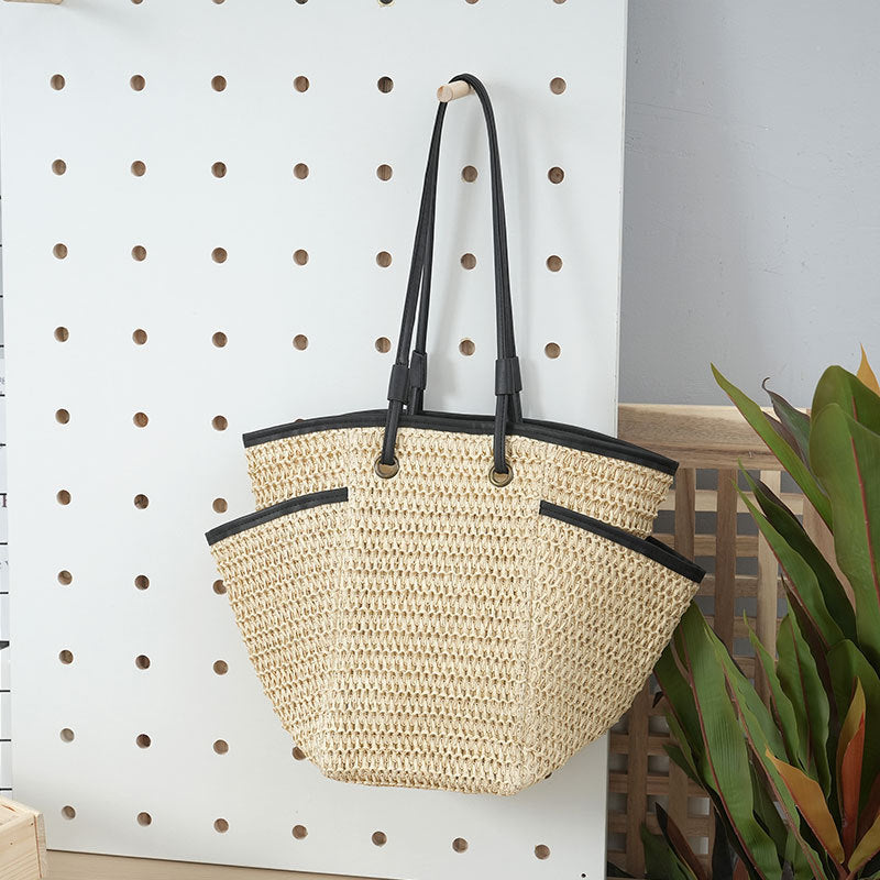 Women's Simple Large Capacity Straw Fashion Summer Commute Leisure Handbags