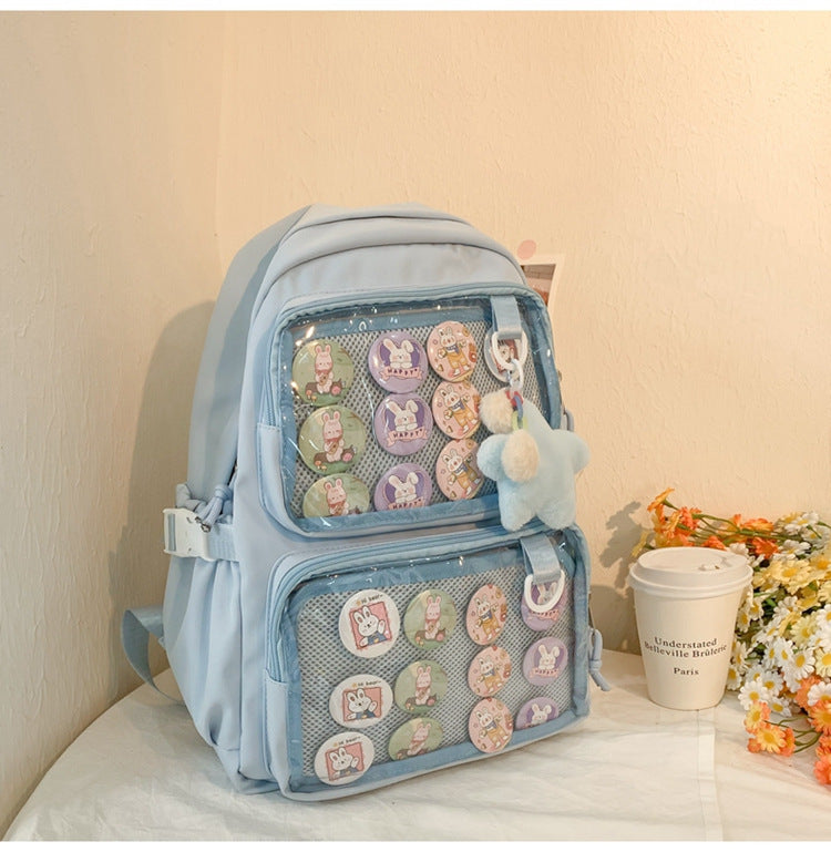 Large Capacity Transparent Korean Style Mori College Primary Secondary Decorative Backpacks