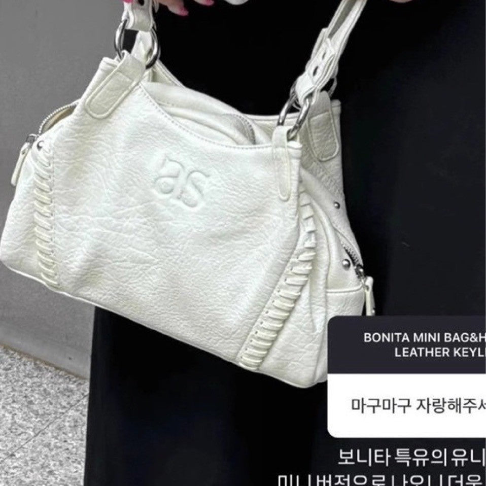 Pretty Hobo Leather Motorcycle Underarm Mini Women's Handbag