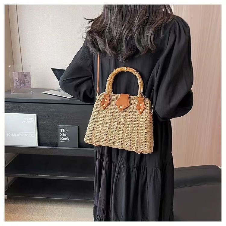 Style Bamboo Straw Fashion Portable Hand-woven Vacation Beach Paper Women's Handbag