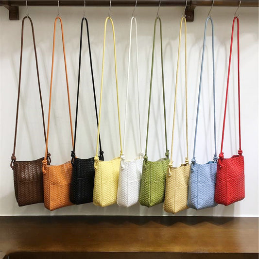 Cabinet Cell Soft Leather Woven Simple Women's Shoulder Bag