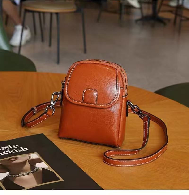 Leather Genuine Vertical Fashion Clothing Matching At Home Mobile Phone Bag