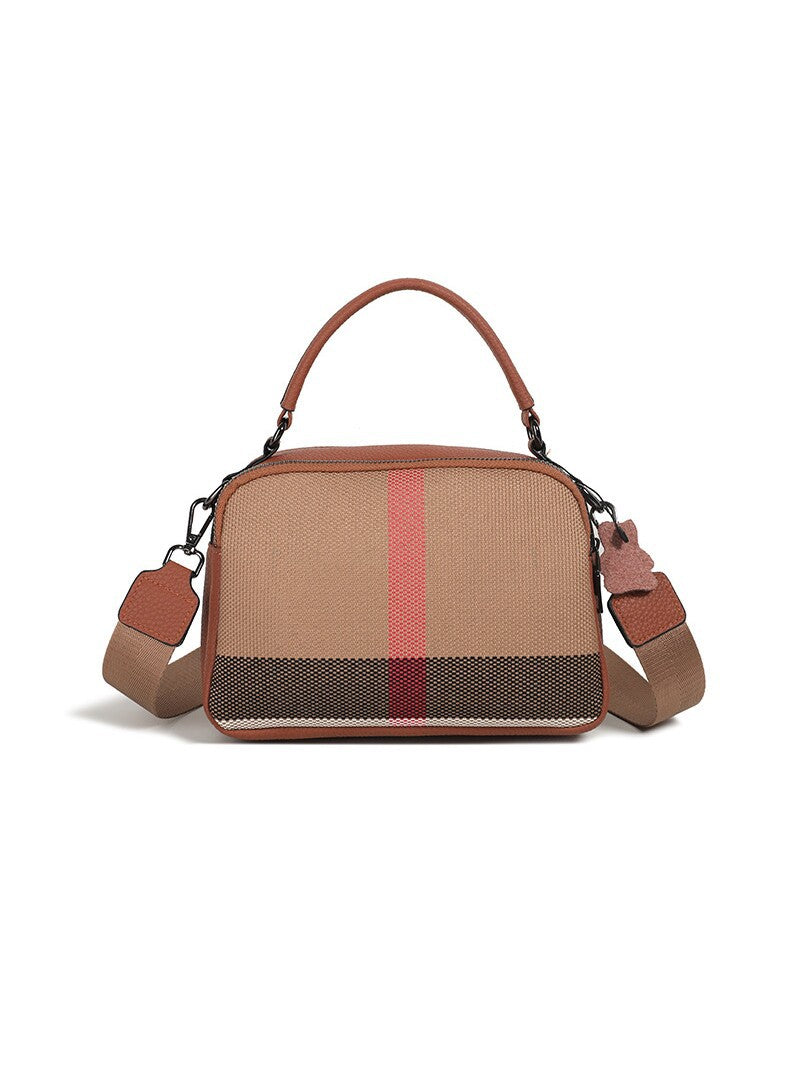 Women's Plaid Genuine Leather Fashionable Portable High-grade Bags