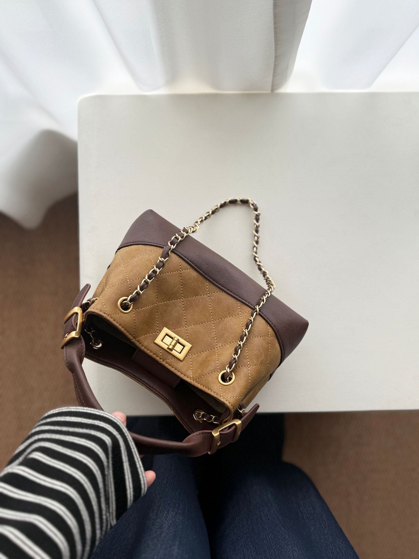 Classic Style Rhombus Chain Female Commuter Carrying Bags