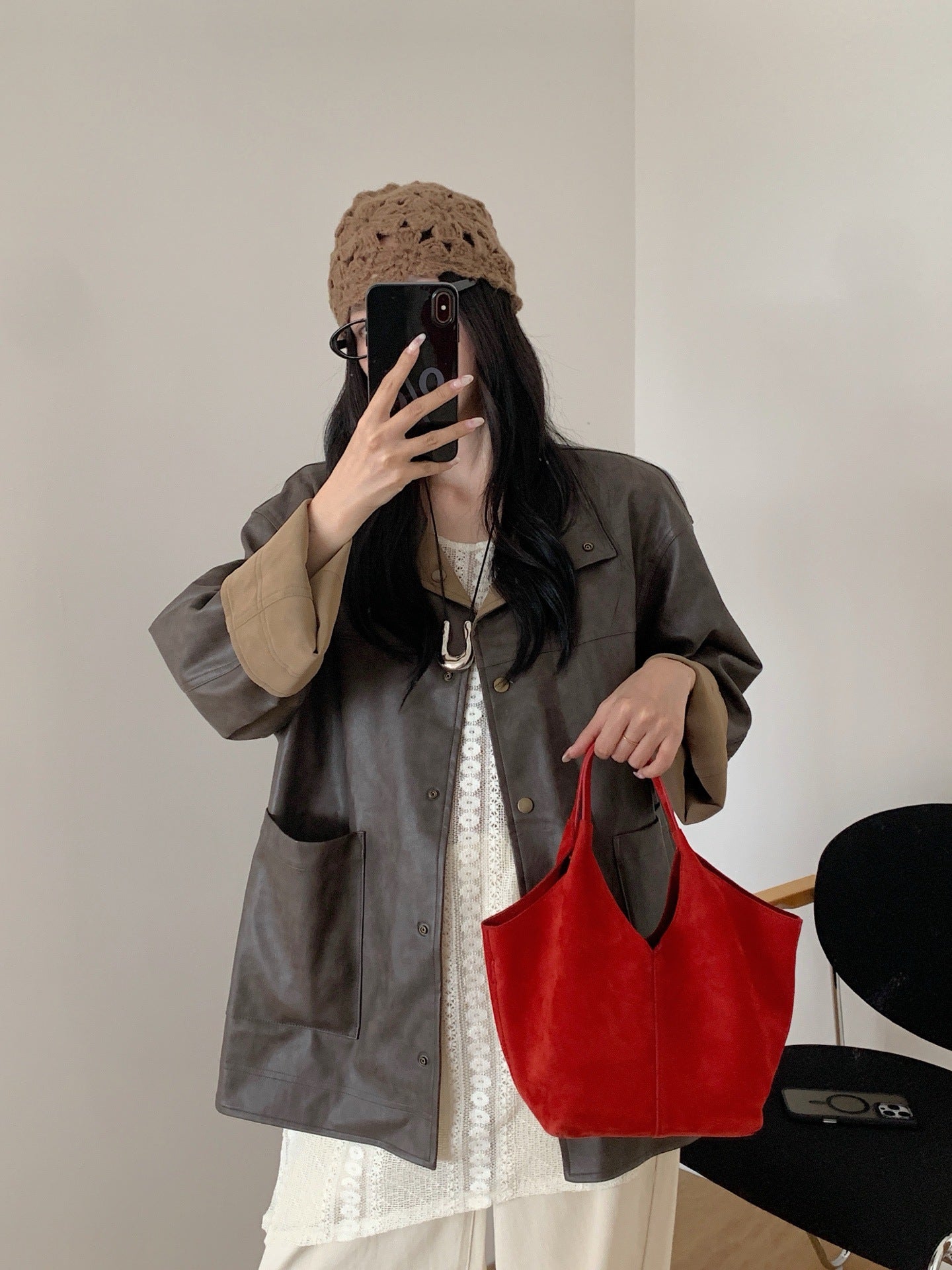 Women's Leather Underarm Large Capacity Totes Tote Bag