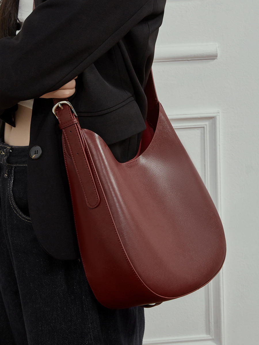 Women's Underarm Genuine Leather Design Selenodont Fashion Tote Bag