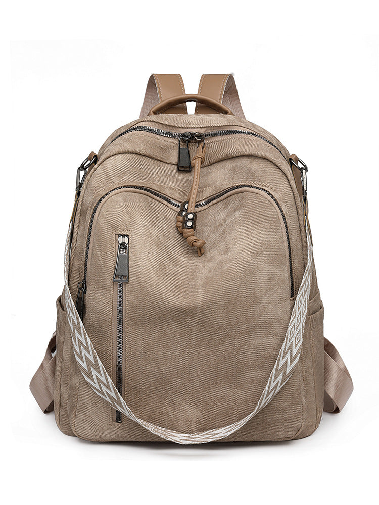 Women's Korean Fashion Trendy Soft Leather Large Women's Backpack