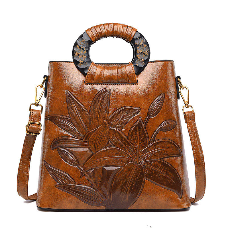Women's Ethnic Style Big Flower Fashion Portable Women's Shoulder Bag