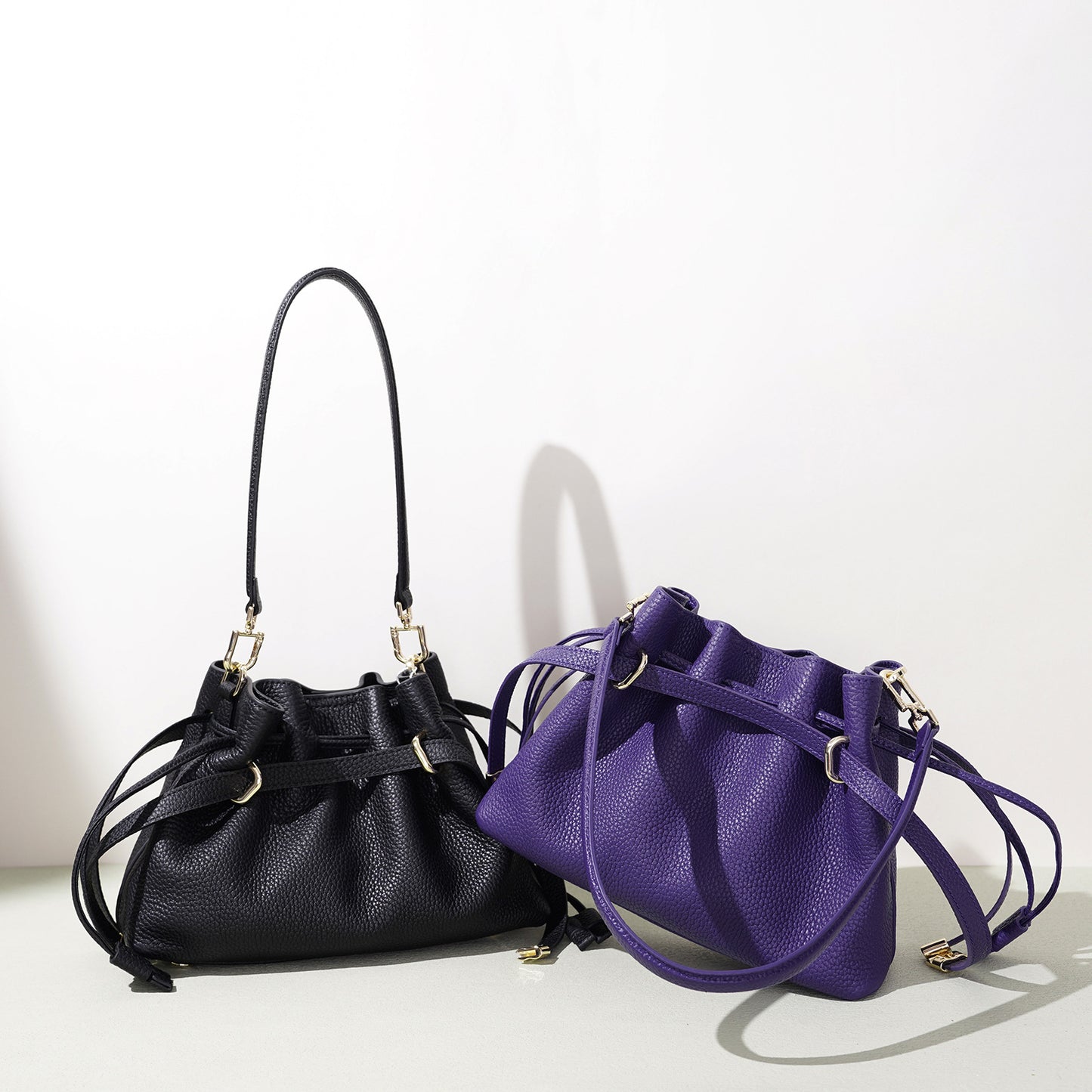 Women's Korean Style Design Exquisite High-grade Lucky Drawstring Classic Shoulder Bags