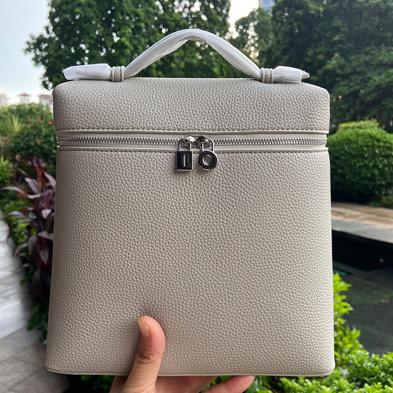 Portable Large Capacity Lunch Box Retro Top Women's Backpack