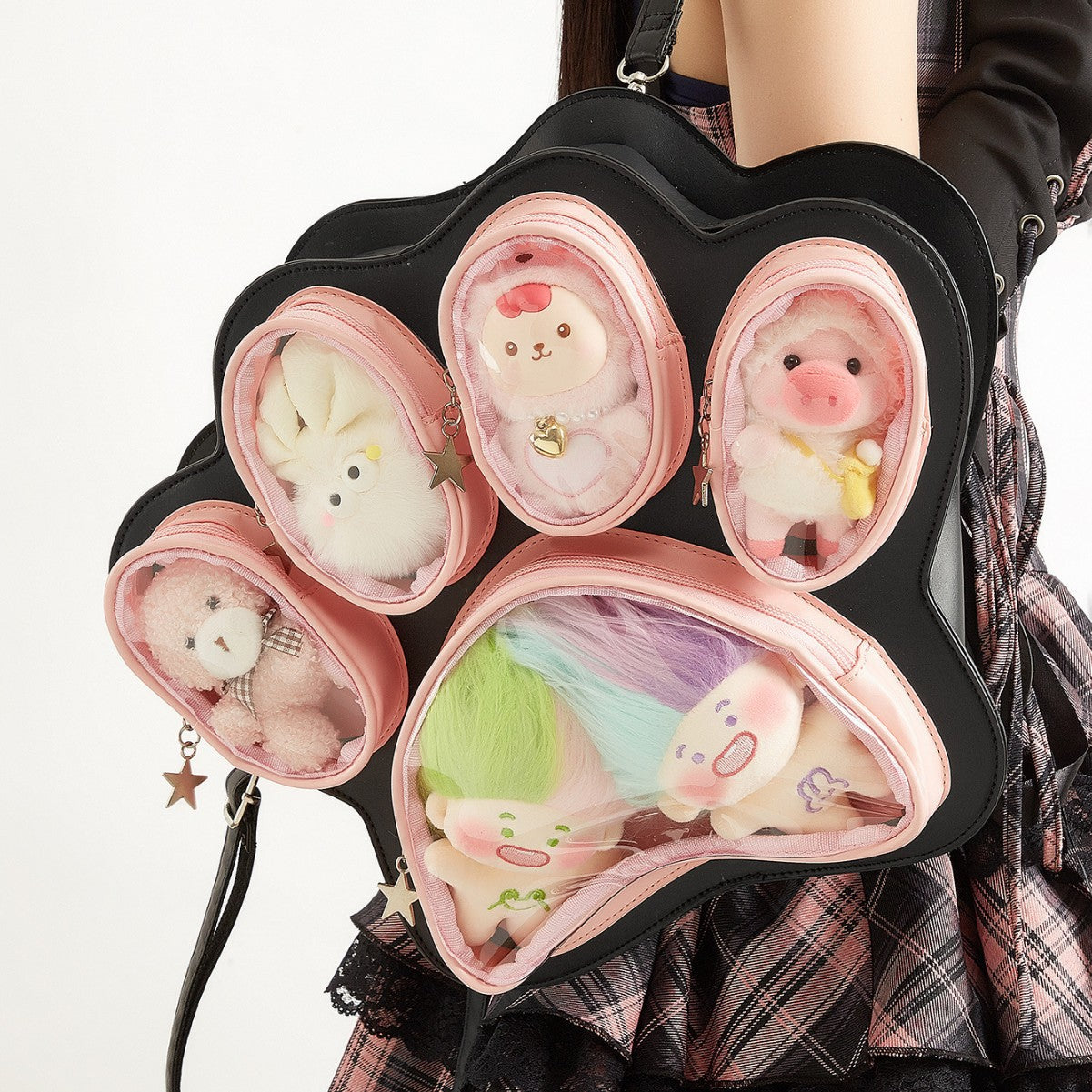 Cat Paw Cute Cartoon Western Style Large Backpacks