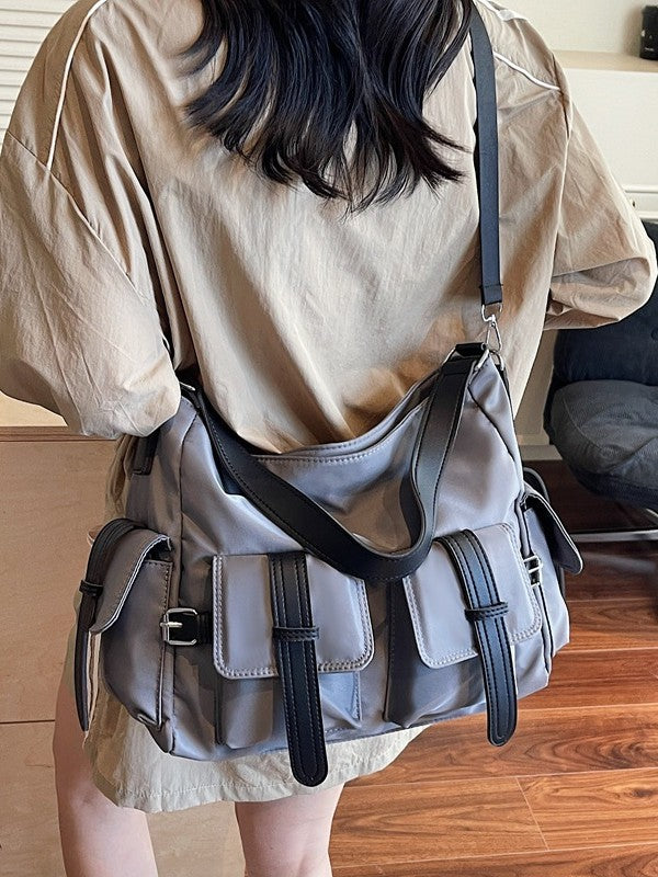 Women's Textured Nylon Cloth Fashionable Large Capacity Waterproof Tote Bag