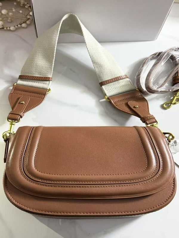 Women's Home Wide Strap One Saddle For Small Square Bags