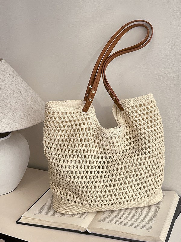 Women's Hollow Woven Portable Seaside Vacation Beach Women's Shoulder Bag