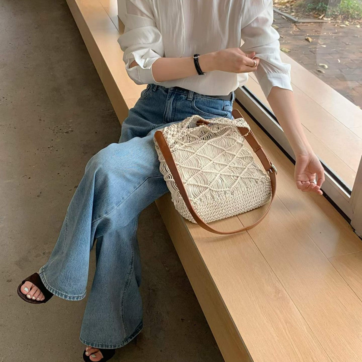 Women's Woven Underarm Western Style Niche Hollow Summer Women's Shoulder Bag