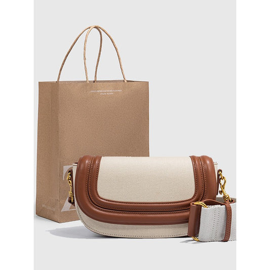 Z Home Saddle Fashion Broadband Contrast Color Women's Messenger Bag