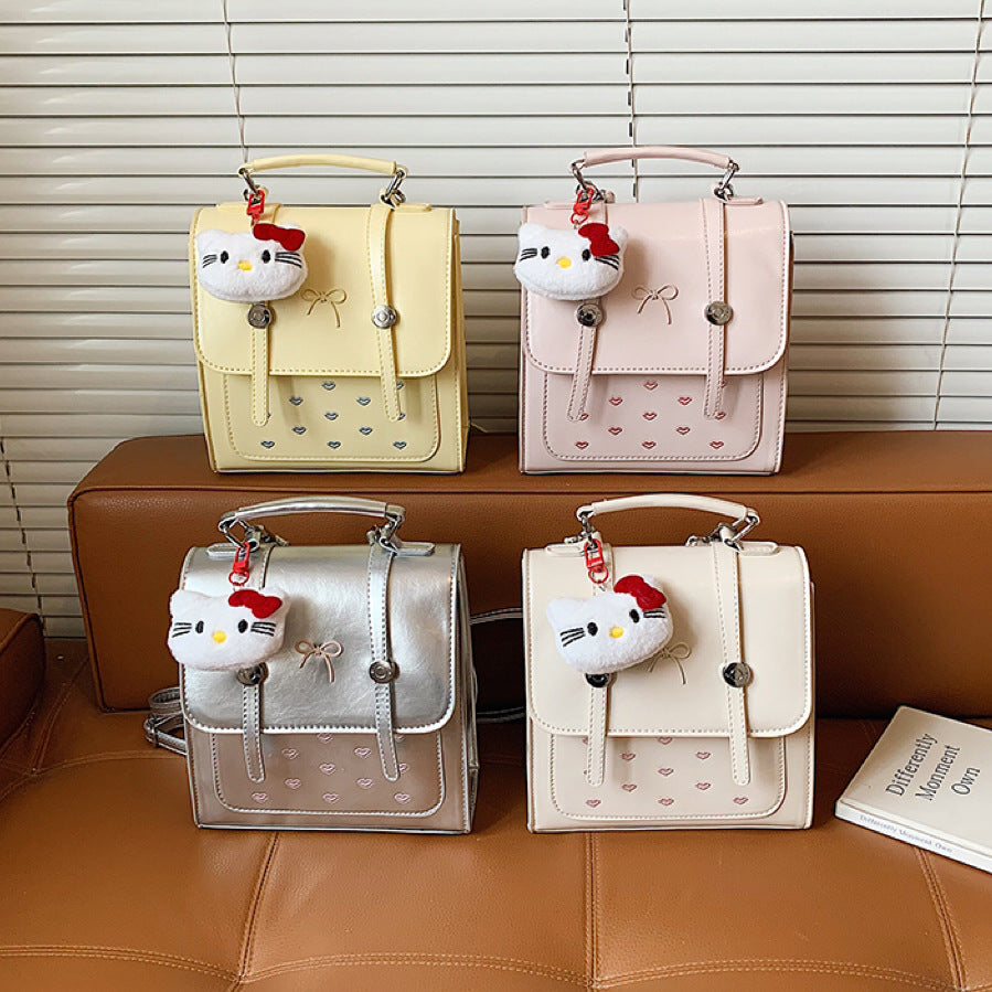 Korean Style Cute Bow Print Female Design Stylish Good Texture Women's Backpack