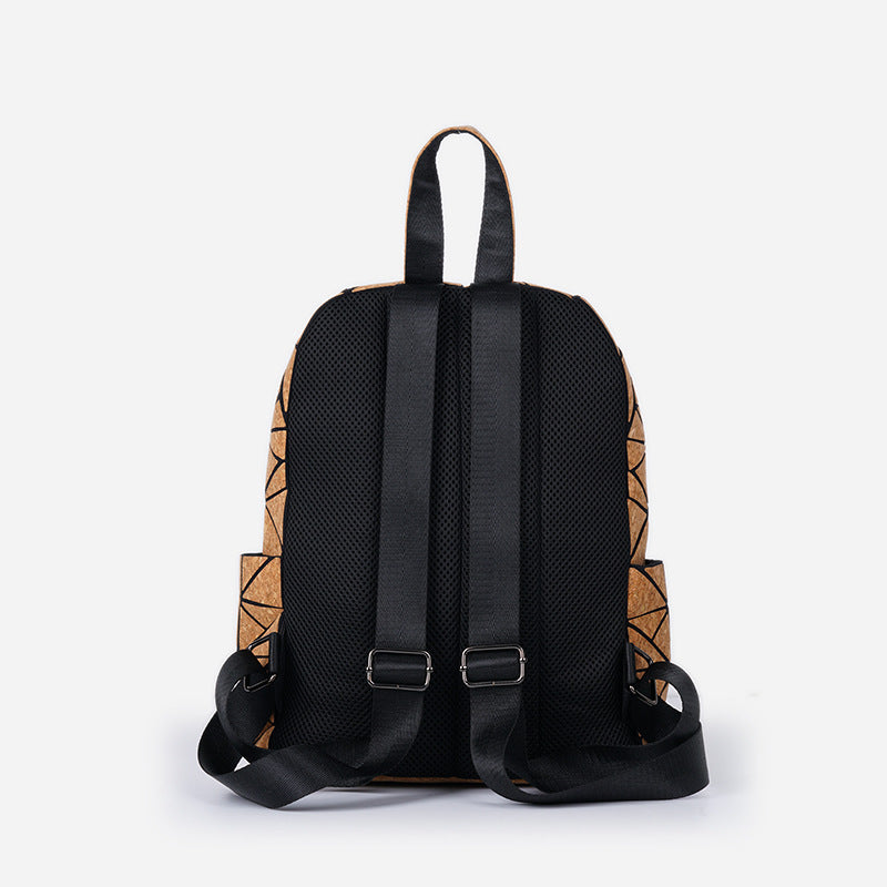 Bark Pure Natural Cork Style Geometric Large Backpacks