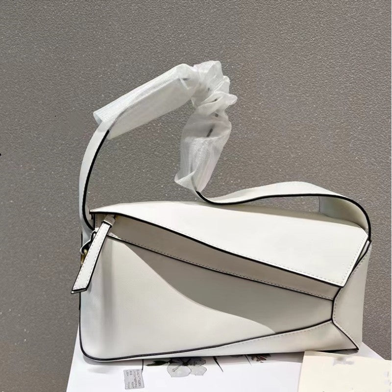 Slouchy Women's Geometric Stitching High-grade Pillow Underarm Bag