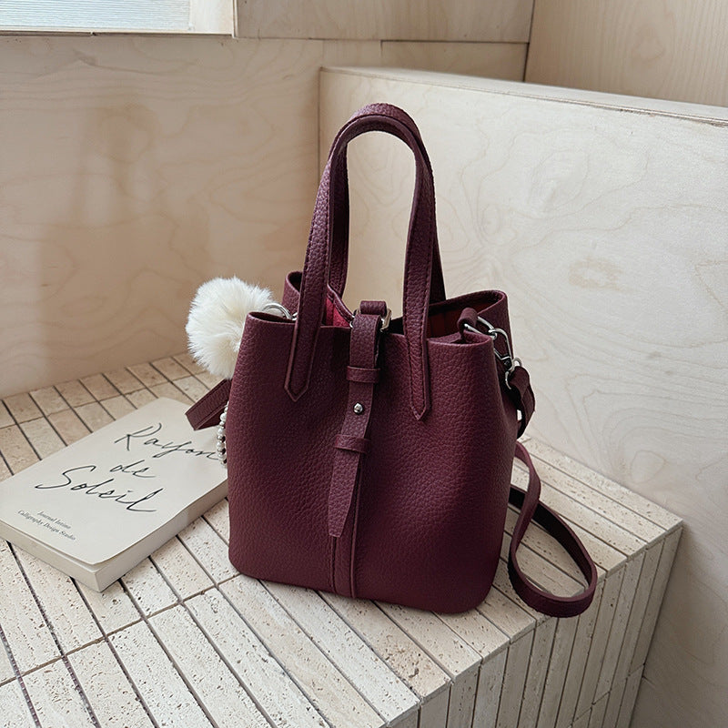Women's Simple Commute Portable Vegetable Basket Bucket Bag