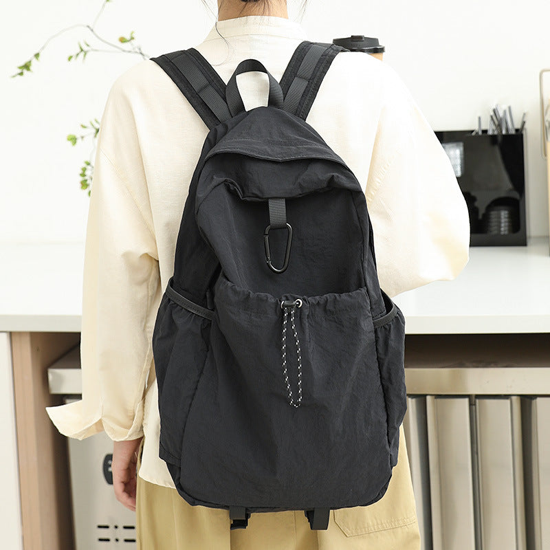 Leisure Artistic Canvas Versatile Fashion Pleated Nylon Drawstring Oxford Backpacks
