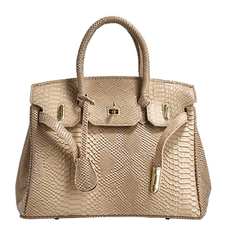 Women's Crocodile Pattern Platinum Oblique Large Capacity Women's Messenger Bag