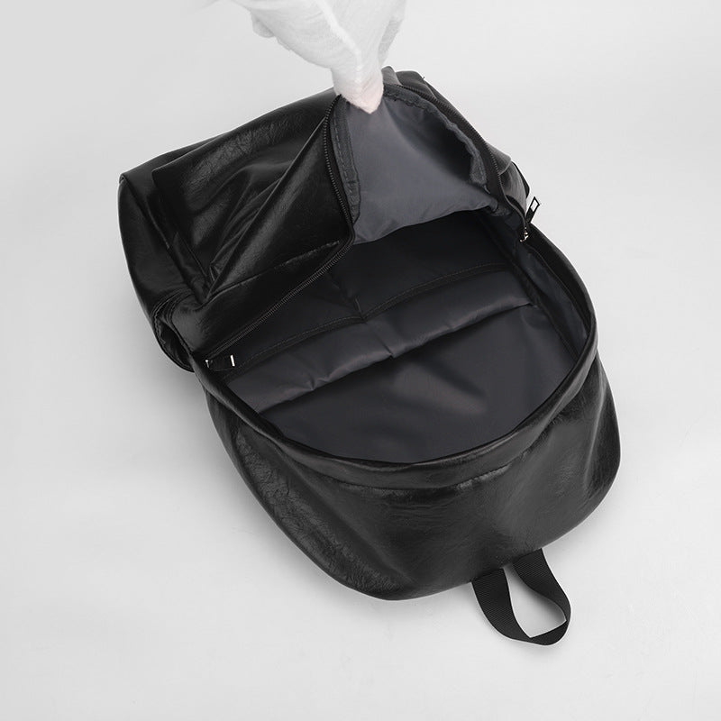 Men's Leather Large Capacity Computer Female College Leisure Backpack
