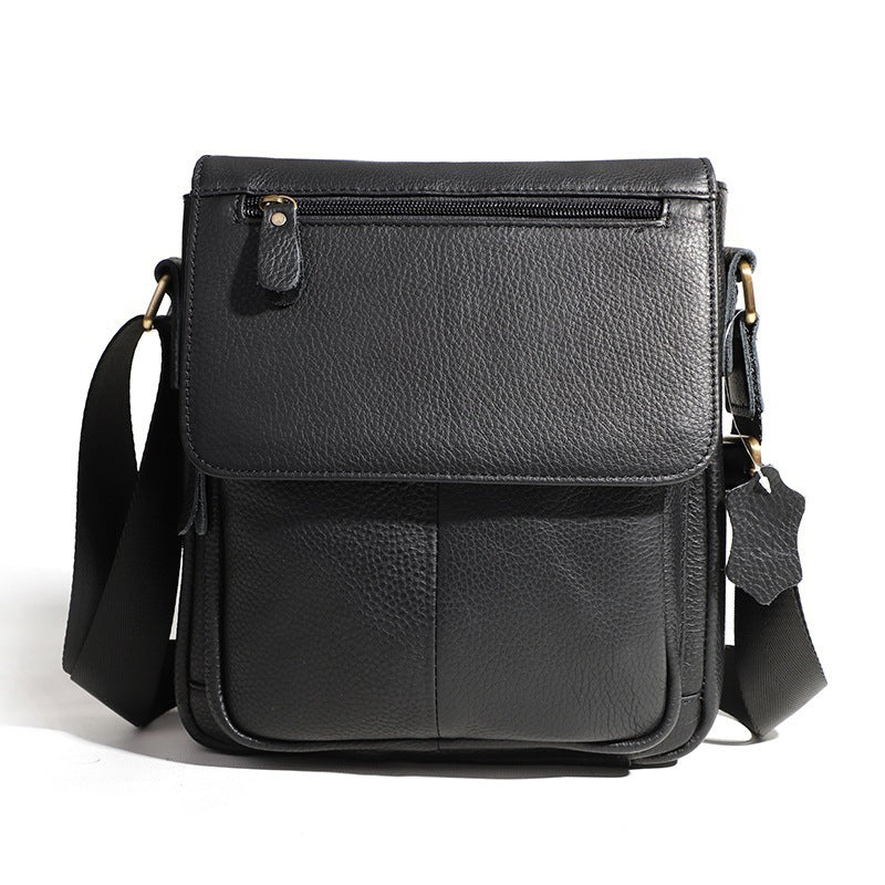 Men's Genuine Leather Large Capacity First Layer Cowhide Flip High Sense Shoulder Bags