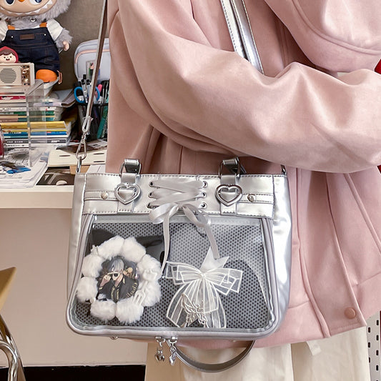 Women's Large Capacity Cartoon Fashion Transparent Hand Backpacks