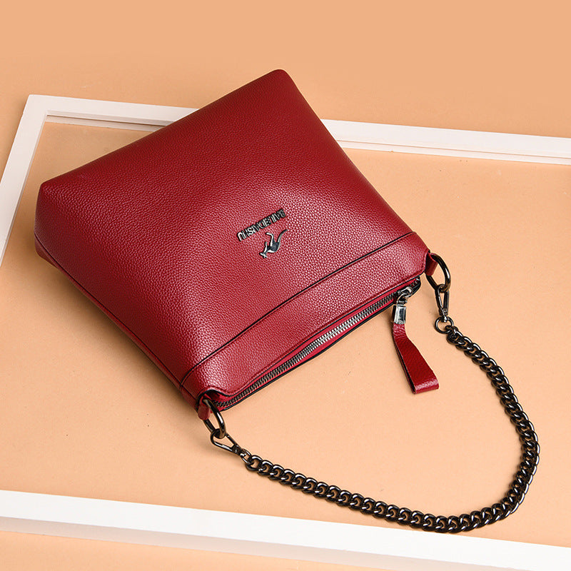 Women's Large Capacity Fashion Soft Leather Mom Women's Shoulder Bag
