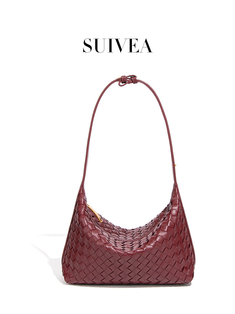 Women's Large Capacity Underarm Design Woven Simple Style Women's Handbag