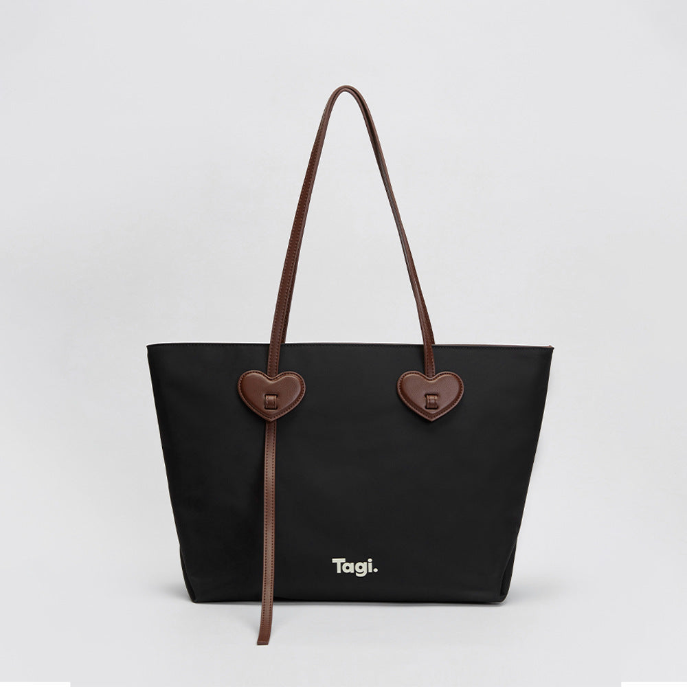 Happy Heart Nylon Large Capacity Waterproof Commuter Shoulder Bags