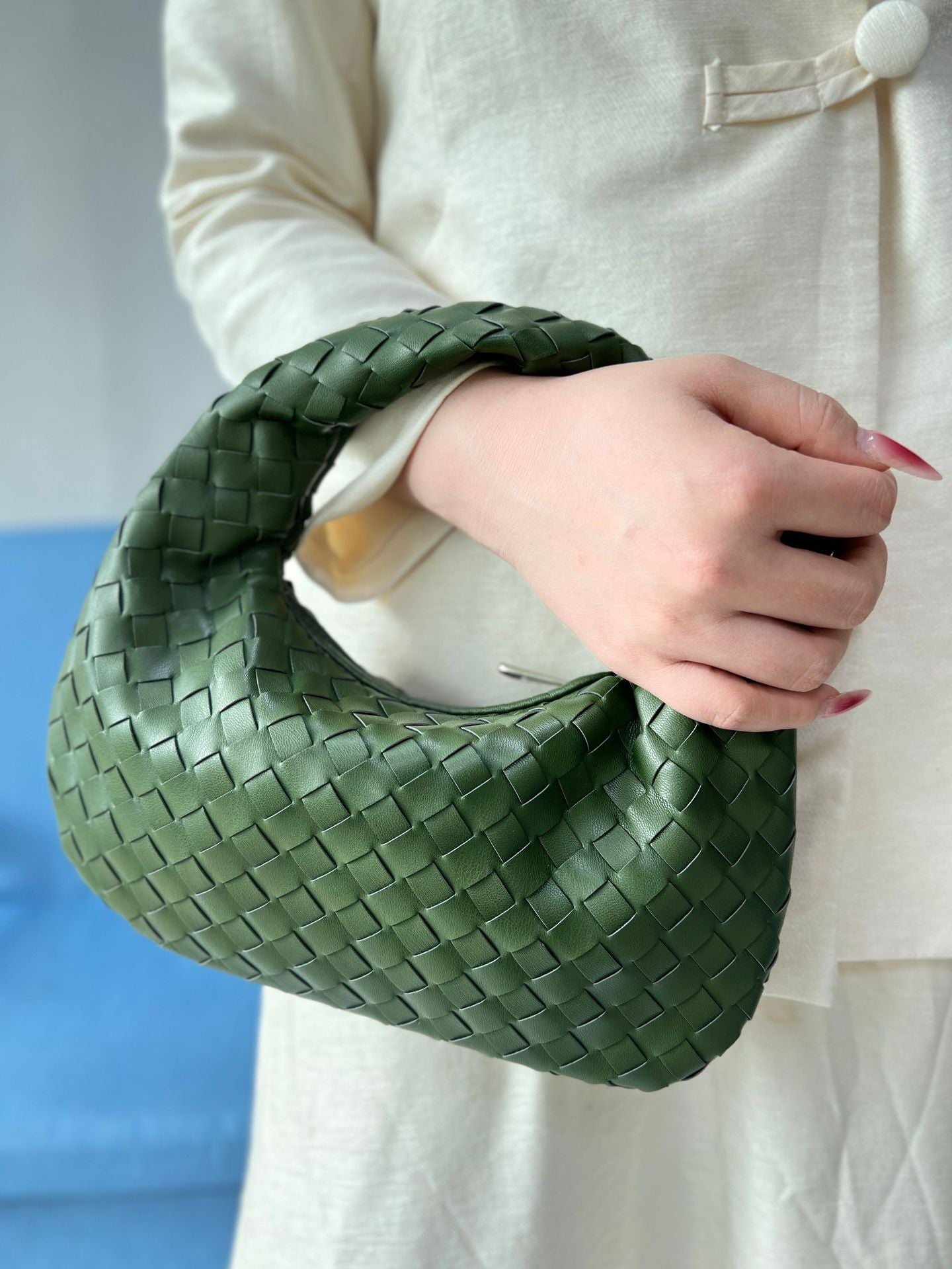 Women's Woven Popular Horn Knotted Portable Underarm Bags