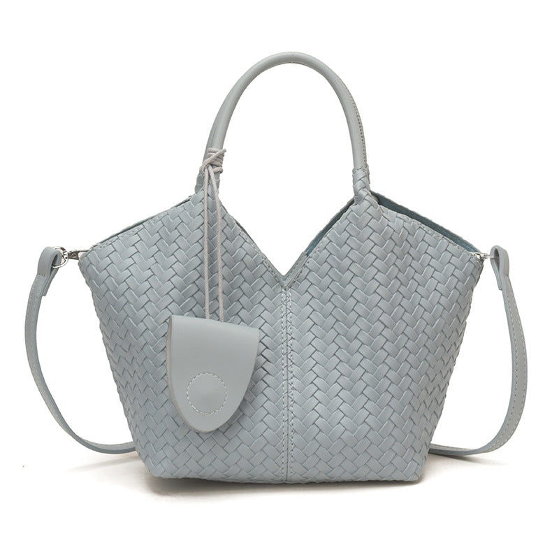 Women's Niche Texture Large Capacity Simple Woven Vegetable Tote Bag