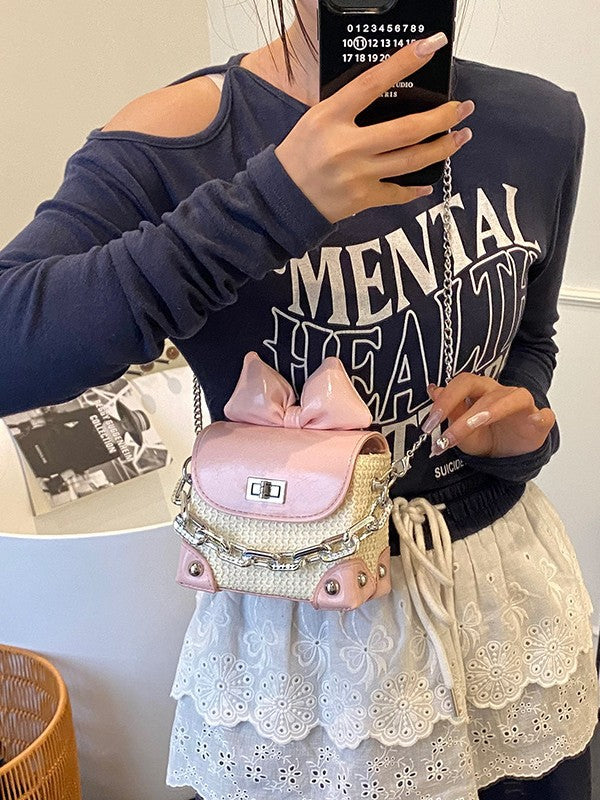 Women's Fashion Bowknot Mini Box High-grade Versatile Bags